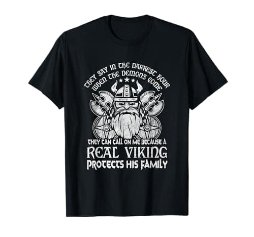 Image of Real Viking Protects His Family | Valhalla Odin Warriors T-Shirt