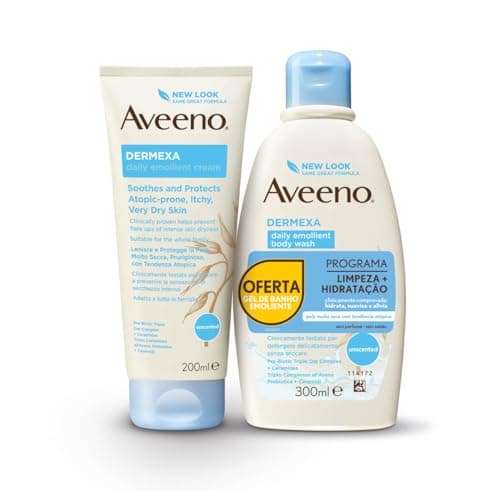 Image of Aveeno Pack Dermexa Daily Emollient Cream 200ml And Dermexa Daily Emollient Body Wash 300ml