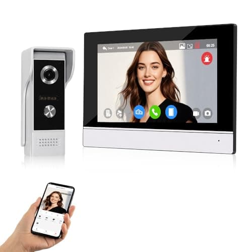Image of QttyElok 7inch WiFi IP Video Door Phone Intercom System 1080P AHD Touch Color Indoor Monitor IR Night Vision Outdoor Camera Video Doorbell for Home, Tuya Smart APP Remote Unlocking