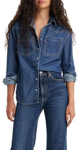 Image of Levi's Women's Teodora Western ATR HOOPWEAR Tee, Air Space 5, Large