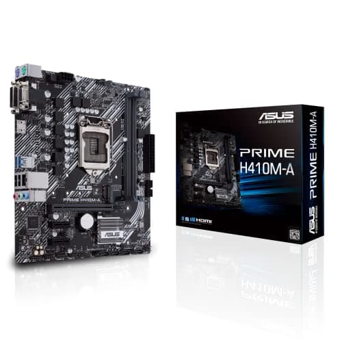 Image of ASUS PRIME H410M-A, Intel H410 (LGA 1200) Micro ATX Motherboard with M.2 Support, DDR4 2933MHz, HDMI, D-Sub, DVI, USB 3.2 Gen 1, SATA 6 Gbps, COM port, TPM port