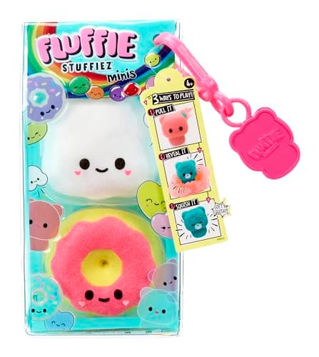 Image of Fluffie Stuffiez Minis - Popcorn and Donut - Soft and Squishable Mini Collectibles - Surprise Reveal Unboxing - Tactile Play and Fidget DIY - For Kids Ages 4+