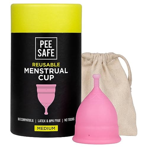 Image of PEESAFE Menstrual Cups - Size A | Medium - 18 Years & Above(Have Not Given Birth Vaginally) - Leak-Proof - Safety of 100% Medical Grade Silicone - Storage Pouch Included - Menstrual Cup - Period Cup