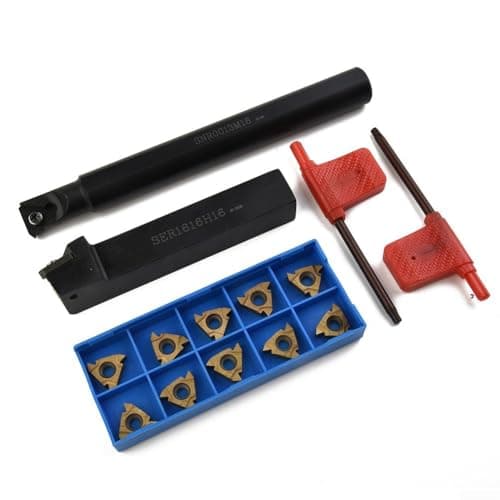 Image of 12pcs Turning Tool Holder Set with Carbide Inserts SNR0013M16 SER1616H16 16ER 16IR AG60 Internal Threading Boring Bar for Lathe Machining Semi-Finishing Operations