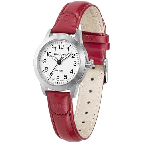 Image of PINDOWS Watches for Women, Elegant Analog Quartz Design with Leather Strap, Waterproof Fashion Dress Ladies Watch with Easy-to-Read Luminous Dial