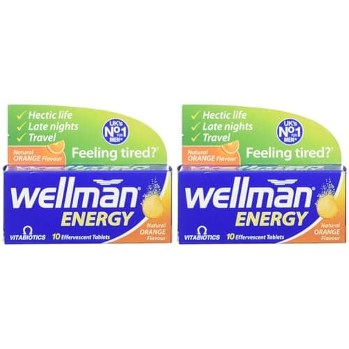 Image of Vitabiotics Wellman Energy Natural Orange Flavour 10 Effervescent Tablets (Pack of 2)
