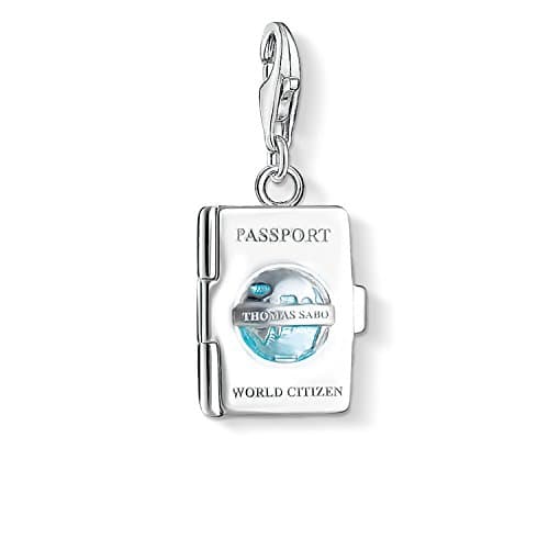 Image of Thomas Sabo Women Charm Pendant Passport Charm Club 925 Sterling Silver 1233-007-17