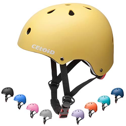 Image of CELOID Kids Bike Helmet,Youth Skateboard Helmets for Ages 8-10-14 Years Boys Girls,Adjustable Multi-Sport Bicycle Skateboarding Football Roller Skating Scooter Rollerblade Balance Bike Helmet,Yellow