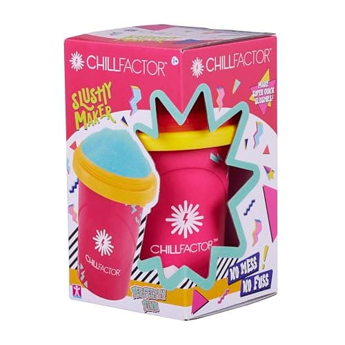 Image of Chill Factor Color Shock Slushy Maker Perfectly Pink - Reusable Slushy Maker Cup, Homemade Slushies, Squeeze Cup Slushy Maker Kitchen Toy