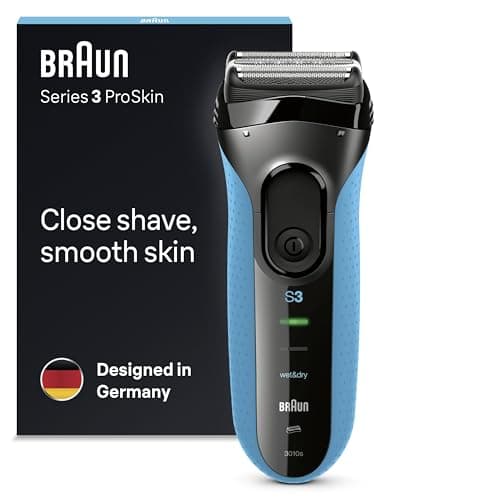 Image of Braun Series 3 ProSkin Electric Shaver, Electric Razor for Men With Precision Head, Cordless, Wet & Dry, 2 Pin Bathroom Plug, 3010s, Black/Blue Razor
