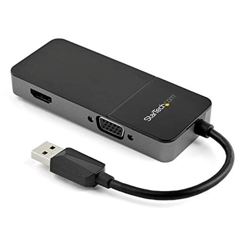 Image of StarTech.com USB 3.0 to HDMI and VGA Adapter - 4K/1080p USB Type-A Dual Monitor Multiport Adapter Converter - External Video Graphics Card for Multiple Screens - Multi Display USB Adapter (USB32HDVGA)