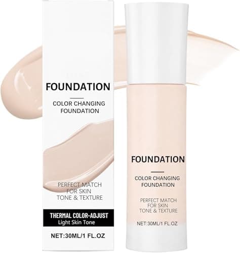 Image of Intelligent Color Correcting Foundation, Face Buildable Primers, Color Changing Foundation Makeup, Lightweight Texture, Medium Coverage, Long-lasting Natural Finish Brighten Tone Beauty (Light)