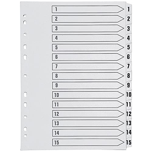 Image of Q-Connect 1-15 Index Multi-Punched Reinforced Board Clear Tab A4 White KF01530