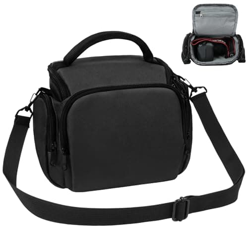 Image of Ainiv DSLR Camera Bag, Waterproof Anti-Shock SLR Camera Case, Adjustable Shoulder Strap Camera Accessories Protection, Portable Crossbody Single Shoulder Bag Compatible with Canon, Sony, Nikon, Black