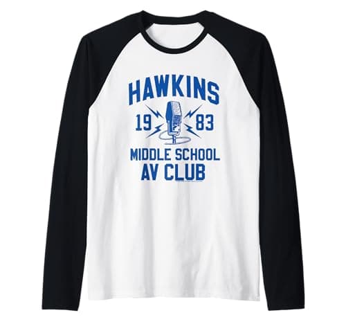 Image of Stranger Things Hawkins Middle School AV Club Raglan Baseball Tee