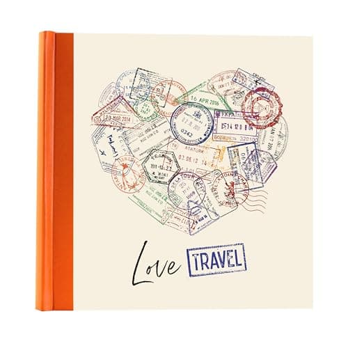 Image of Kenro Holiday Series I Love Travel Stamp Photo Album for 200 Photographs 6x4 Inch / 10x15cm with Slip-in Pages and Memo Space - HOL130