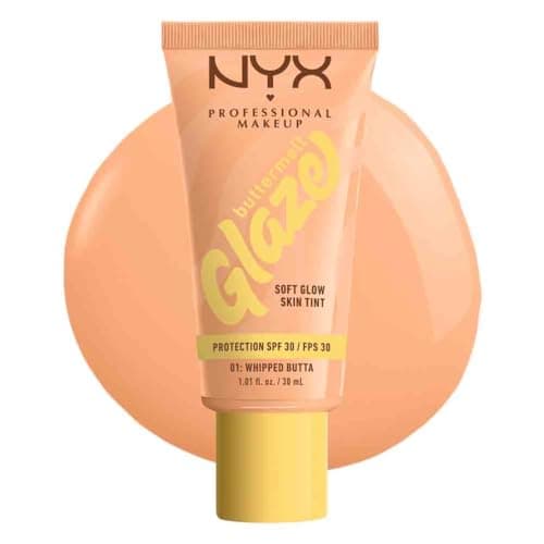 Image of NYX Professional Makeup Foundation for All Skin Types, with Shea Butter, Mango Butter and Niacinamide, SPF 30 Against UVA and UVB Rays, Buttermelt Glaze, 01 Whipped Butta