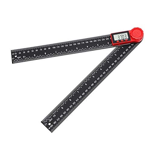 Image of TOPWAY Digital Angle Finder 12 Inch 300mm, Carbon Fibre 0-360° Electronic Inclinometer Goniometer Protractor Angle Ruler Measuring Tool with LCD Display for Engineering Woodworking Construction