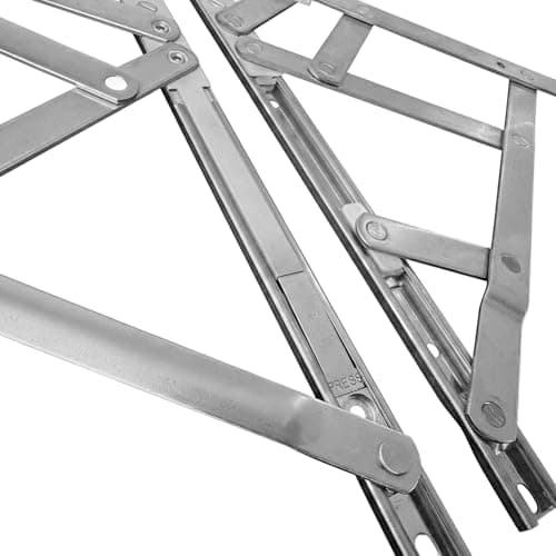 Image of 16" Restricted Friction Stay Window Hinges (Left Hand Pair) - 13mm Stack Height | Side Hung UPVC Casement Window Hinge Restrictor | Built-in Child Safety Catch | Auto-Reset Fall Prevention | 413mm