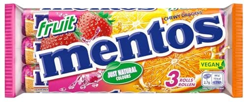 Image of Mentos Chewy Dragees Fruit 3 x 38g