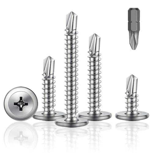 Image of 200Pcs M4.8 * 16mm Wafer Head Self Drilling Screw, 410 Stainless Steel Modified Truss Head Self Drilling Screws, Sheet Metal Screws/Tek Screws For Sheet Metal Steel,Aluminum,Wood,Plastics.