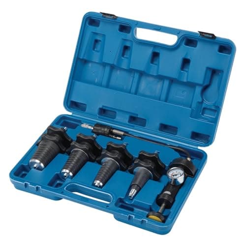 Image of Draper 53591 Expert Universal Cooling System Pressure Test Kit (5 Piece), Blue and Black
