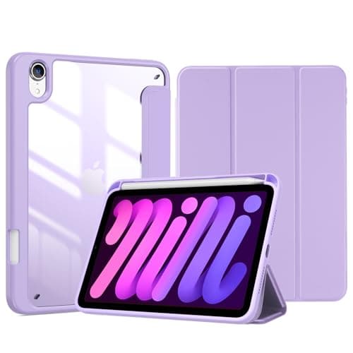 Image of ProCase Smart Case for iPad Mini 7th(A17 Pro) 2024 / Mini 6th Generation 8.3" 2021, Protective Cover with Pencil Holder for iPad Mini 7 6 8.3 Inch (A2993 A2995 A2567 A2568 A2569) -Purple