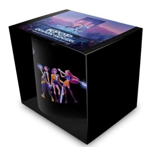 Image of Pyramid International K-POP Demon Hunters (HUNTRIX) Black POD Mug 11oz / 315ml Black Pod Mug – Premium Ceramic Coffee Cup for Home or Office