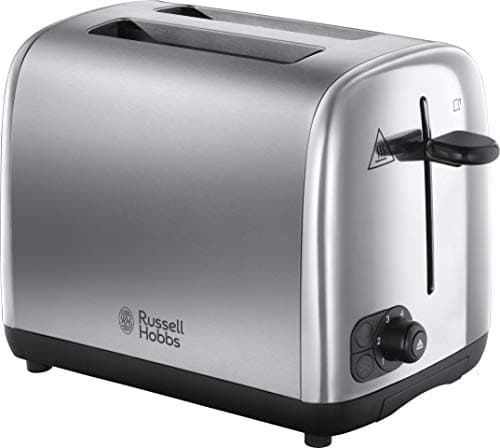 Image of Russell Hobbs 2 Slice Toaster with Perfect Toast Technology for improved evenness (Wide slots, Lift & look feature, 6 Browning levels, Frozen & Cancel function, 850W, Brushed & Stainless Steel) 24080