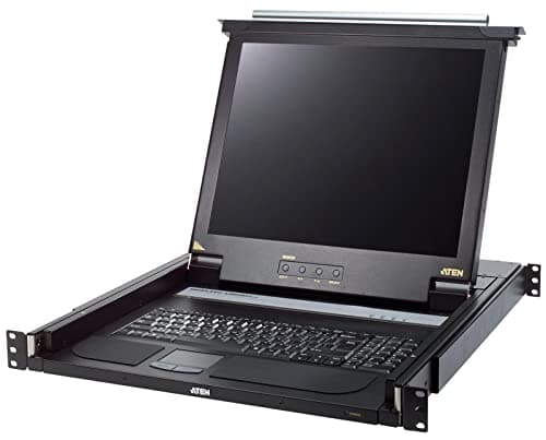 Image of Single Rail 17" LCD Console (PS/2-USB, VGA) CL1000M ATEN, 1920 x 1200@60 Hz, Exclusive LED illumination light, Compatible with PS/2 or USB KVM switches, Adjustable depth to fit within a rack, UK, #1 K
