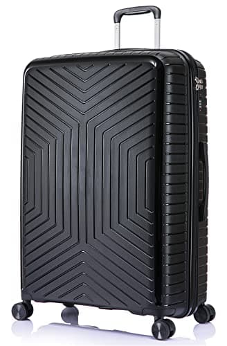 Image of DK Luggage 24" Medium Hard Shell Polypropylene PP Suitcase 4 Wheel Spinner Luggage PP20 Black