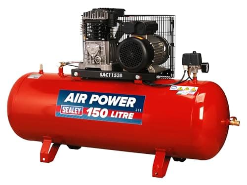 Image of Sealey Sac1153B Compressor 150Ltr Belt Drive 3Hp with Cast Cylinders