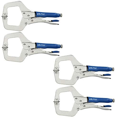 Image of 11” Welding Locking C Clamps Adjustable Fastener with Quick Release Grip 4 Pack