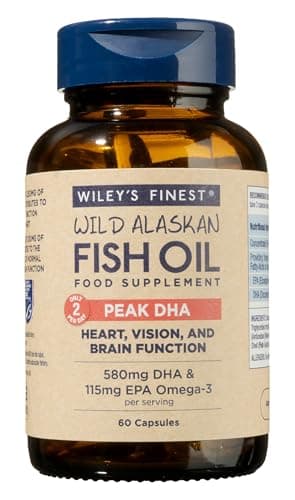 Image of Wiley's Finest Wild Alaskan Fish Oil Peak DHA - 900mg EPA and DHA Omega-3s - 60 Softgels (30 Servings)