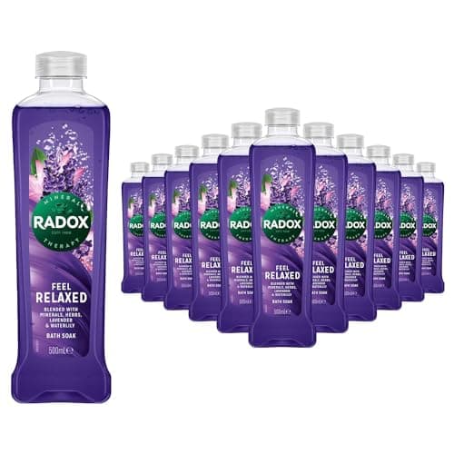 Image of Radox Mineral Therapy Muscle Bath Soak Bubble Bath 500 ml, Bulk Buy (Pack of 12, Lavender and Waterlily)