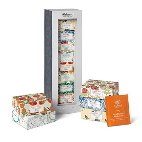 Image of Whittard of Chelsea - Tea Discoveries Gift Set | Collection of Black & Green Teas | Suitable for Vegans & Vegetarians | - 8 Flavours x 5 Teabags each