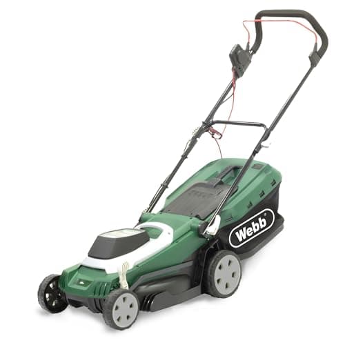 Image of Webb Supreme WEER37RR Electric Rotary Lawnmower with Rear Roller, 6 Cutting Heights, 37cm 15 inch Cutting Width, 1600w Motor, 15 Metre Cable and 40L Collection Bag - 3 Year Guarantee