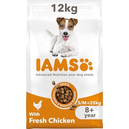 Image of IAMS Senior Small Medium Complete Dry Dog Food Chicken 12kg - With DentalCare System