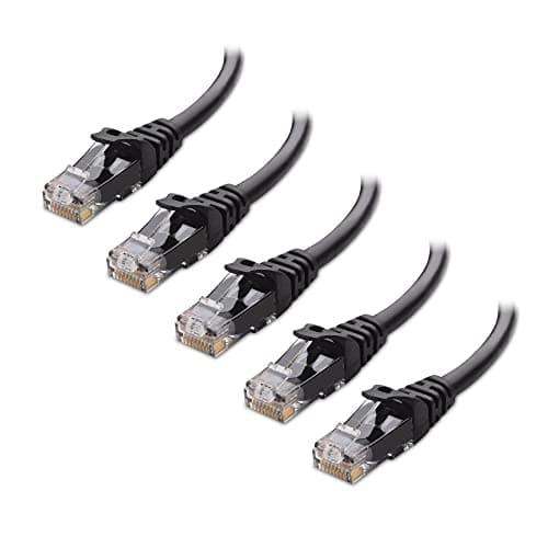 Image of Cable Matters 5-Pack 10Gbps Snagless Short Cat6 Ethernet Cable 2.1m (Cat6 Cable, Cat 6 Cable) in Black 2.1 Meter