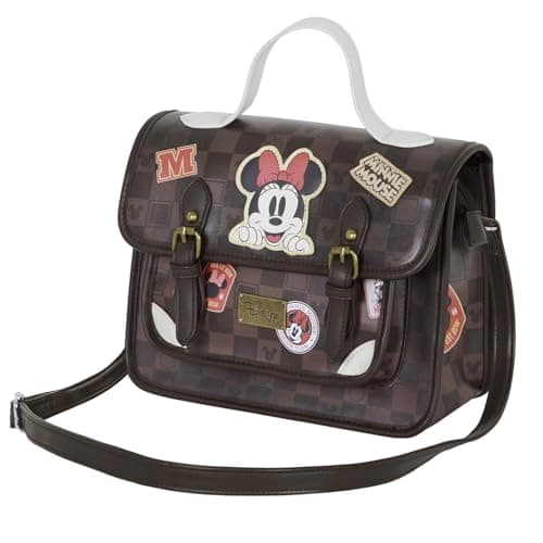 Image of Disney Minnie Mouse Journey-Satchel Shoulder Bag-Backpack, Brown, 27 x 20 cm