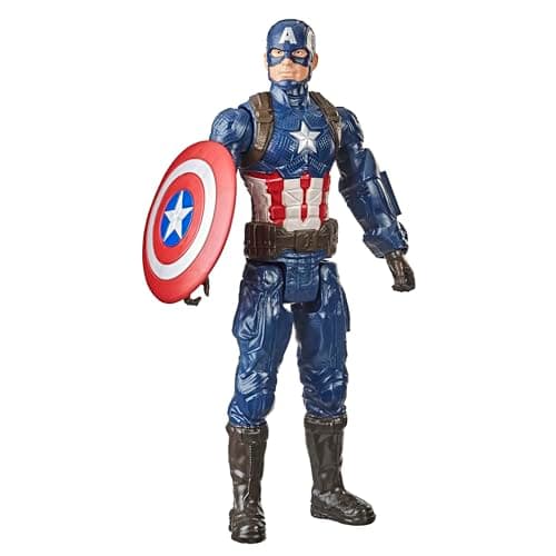 Image of Avengers Marvel Titan Hero Series Collectible Captain America Action Figure, Toy Ages 4 And Up, Multicolor, 30 cm