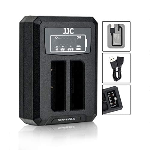 Image of JJC NP-95 USB Dual Battery Charger adapter for Fujifilm FinePix X100T, X100S, X100, X30, X-S1 Digital Camera Chargers for Fuji NP-95 Ricoh DB-90 Battery