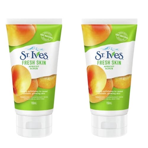 Image of St. Ives Invigorating Apricot Facial Scrub 150ml, Deeply cleans pores, instantly revealing skin's natural radiance, Pack of 2