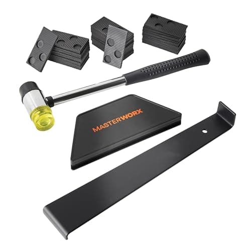 Image of MasterWorx Laminate Flooring Installation Kit | Professional Floor Fitting Tool Set with Mallet, Pull Bar, Tapping Block & 30 Spacers | Laminate Floor Fitting Kit for Laminate & Wooden Flooring