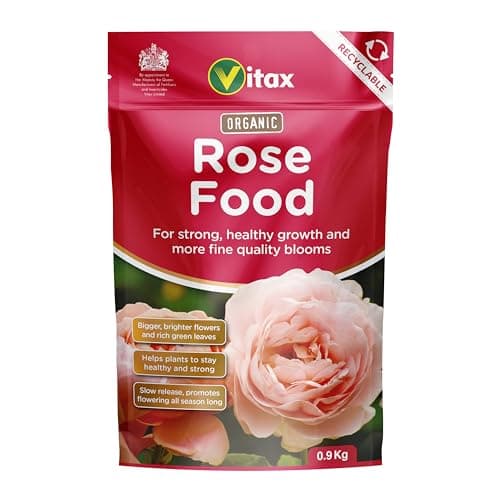 Image of Vitax Organic Rose Food, Specially Tailored Nutrient Mix, Slow Release, 100% Organic, For Healthy Leaves And Bigger Blooms Of Flowers- 900G Pouch