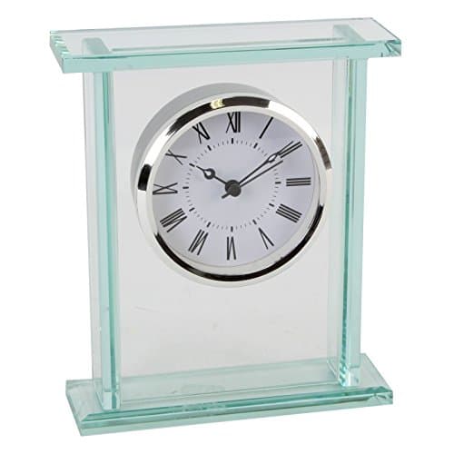 Image of Wm.Widdop Glass Silver Bezel Mantel Clock