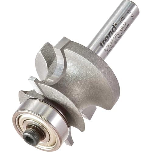 Image of Trend Professional Bearing Guided Corner Bead Router Cutter, 1/4 Inch Shank, 28mm Cut Diameter, 16mm Bearing Diameter, 4.8mm Radius, 9/72X1/4TC