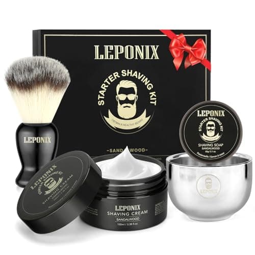 Image of Shaving Kit for Men - Include Shaving Soap, Cream, Brush and Bowl - Gift Set for Dad, Husband, Boyfriend - Ideal for Birthday, Christmas, Fathers Day, Valentines & Secret Santa Stocking Fillers