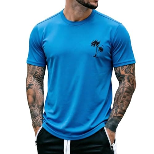 Image of Graphic T Shirt Summer Starry Sky Print Short Sleeve Tee Casual Comfortable Breathable Blend Top for Daily Wear (Sky Blue-1, XXXXL)