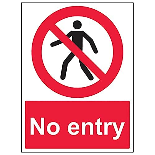 Image of V Safety Prohibition Access - No Entry Pedestrian - 150 x 200 mm Safety Sign